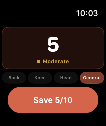 One Tap Pain on Apple Watch